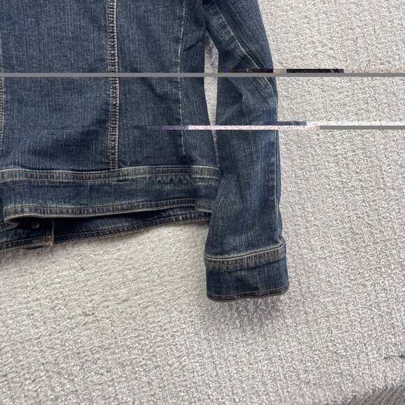 VTG Tommy Hilfiger Womens Sz XL Dark Wash Jean Jacket Button Up Canada Made - Picture 11 of 13